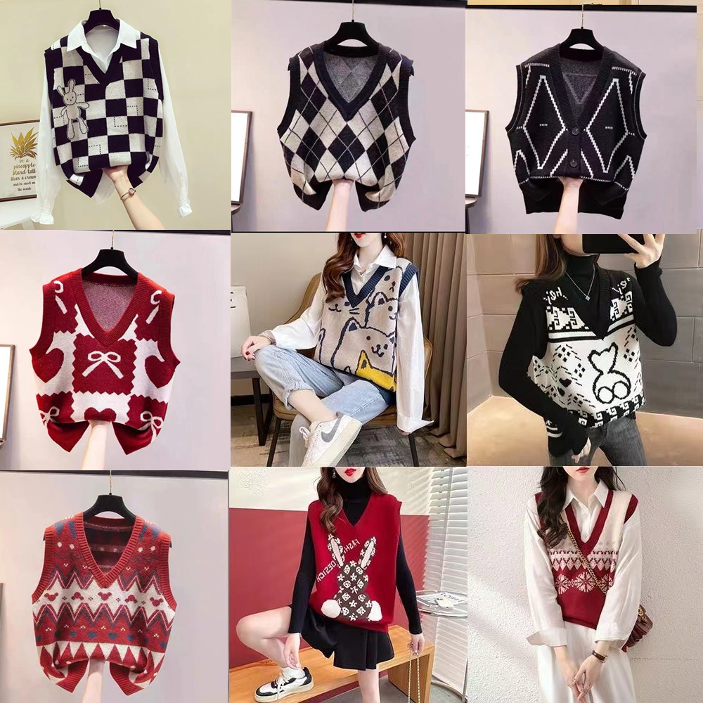 Winter Clothing Label - 브랜드 여성 니트 베스트 탱크탑 컷
