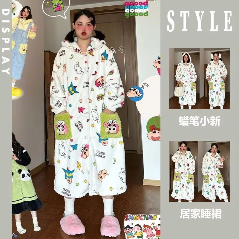Winter Clothing Girls - 카와이 애니메이션 크레용 신짱 여성용 잠옷