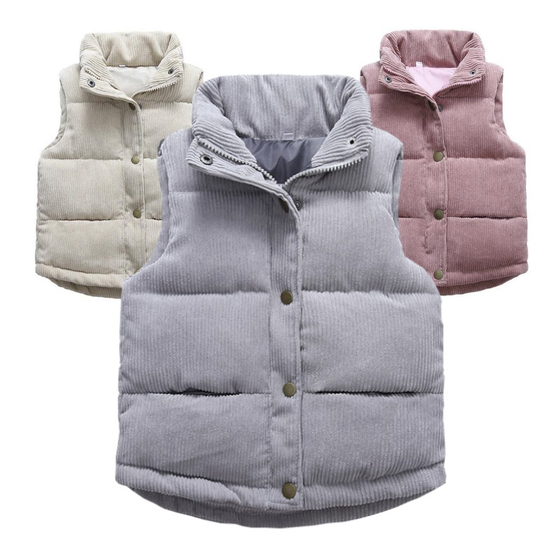 Winter Clothing Kids - 남아 여아 코듀로이 조끼, 두꺼운 따뜻한