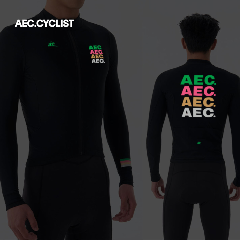 Winter Clothing Logos - AEC.CYCLIST 남성용 양털 사이클링 저지 가을