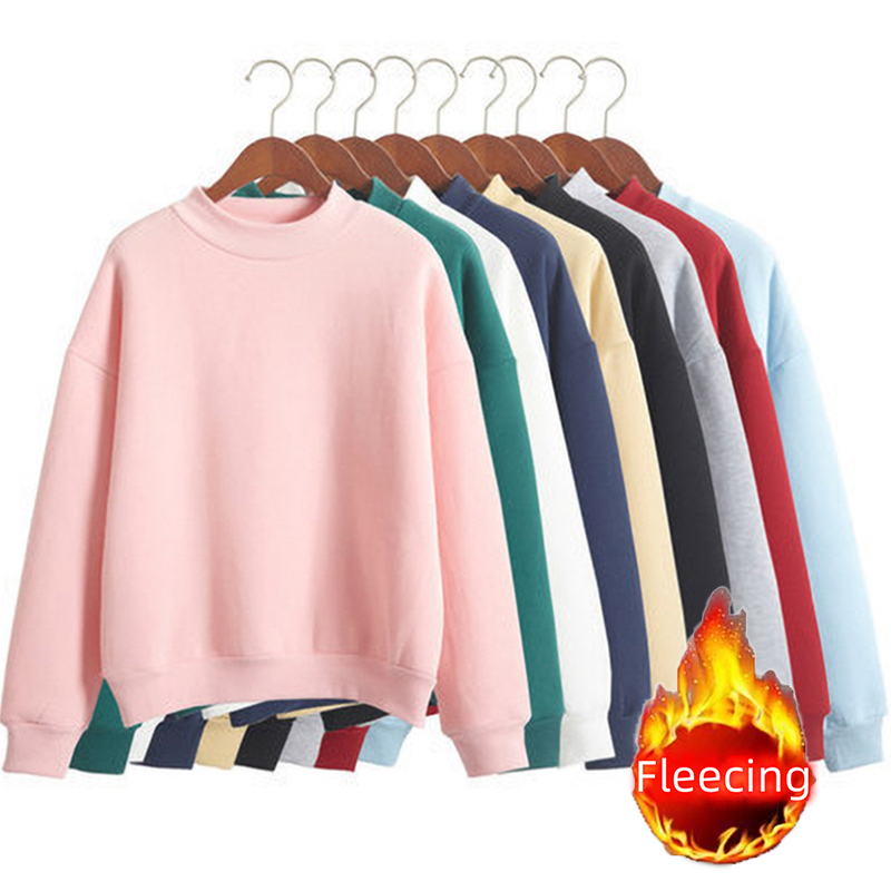 Winter Clothing Trends For Women - Fleecing 하프 하이 넥 긴 소매