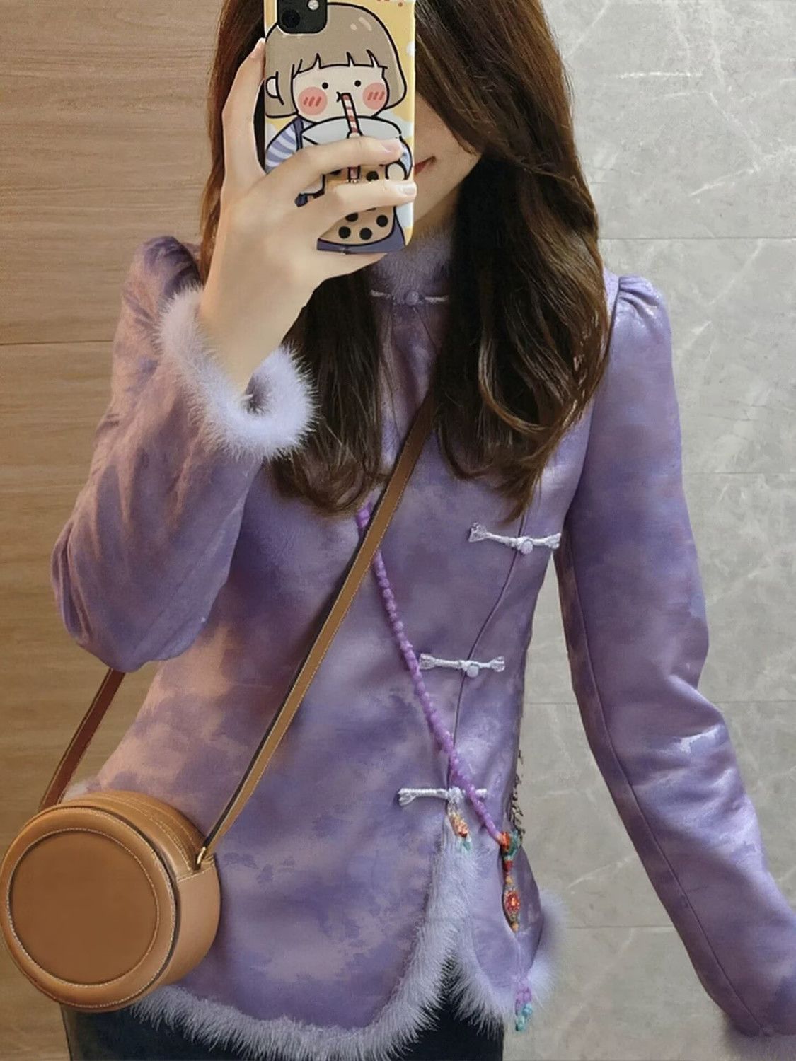 Winter Clothing Looks - 2026 겨울 신상 중국풍 보라색 스탠드