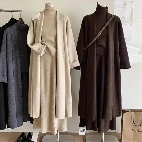 Winter Clothing Sales - 3 조각 세트 여성 긴 스웨터