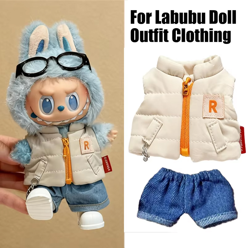 Winter Clothing Outfits - 15-17cm 라부부 인형용 단색 겨울 다운