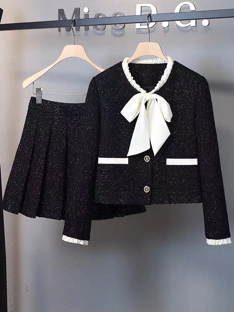 Winter Clothing Outfits - 여성용 우아한 시크 Y2K 세트 재킷
