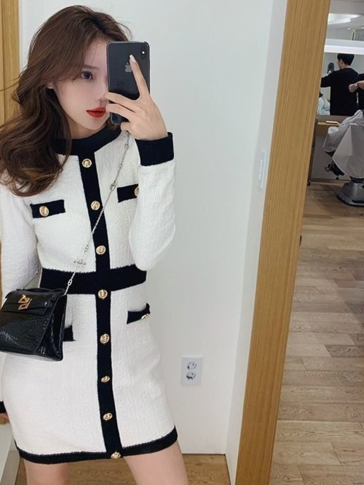 가을 겨울 프랑스 사교계 분위기 슬림핏 드레스 헵번 스 - Winter Clothing Accessories 리뷰 및 가격