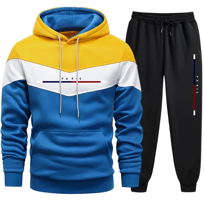 뜨거운 판매 남성용 운동복 캐주얼 삼색 스플라이스 스웨 - Winter Clothing Sales 리뷰 및 가격