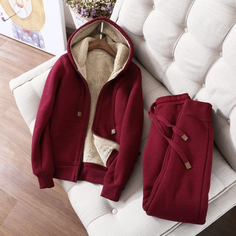 여성용 맨투맨 스웻팬츠 투피스 수트, 두꺼운 스포츠 캐 - Winter Clothing Sales 리뷰 및 가격