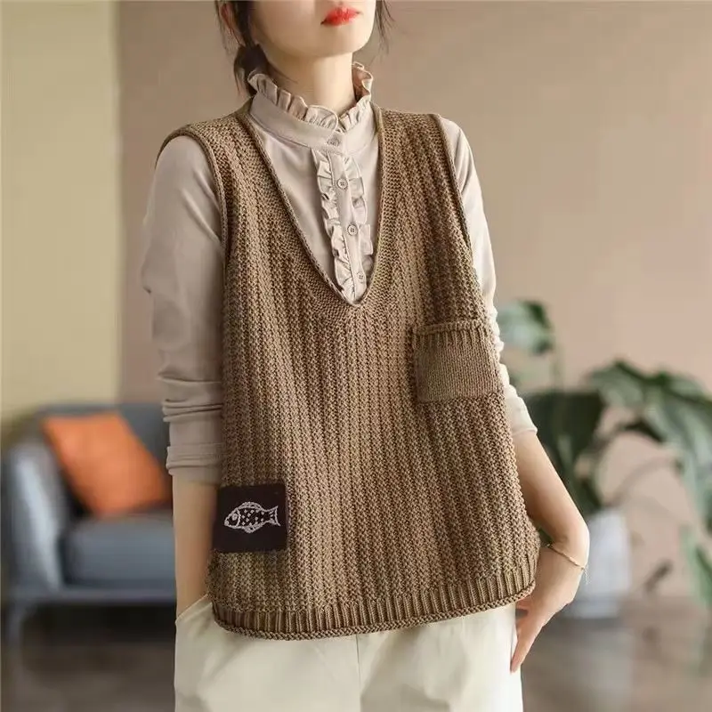 공개된 상품: 여성용 니트 조끼, 솔리드 크롭 웨이스트 - Winter Clothing Trends For Women 리뷰 및 가격