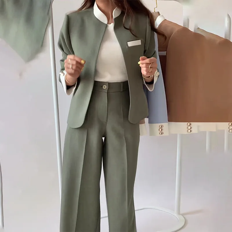 바지 세트 두 조각 정장 우아한 여성 블레이저 카디건  - Winter Clothing Sales 리뷰 및 가격