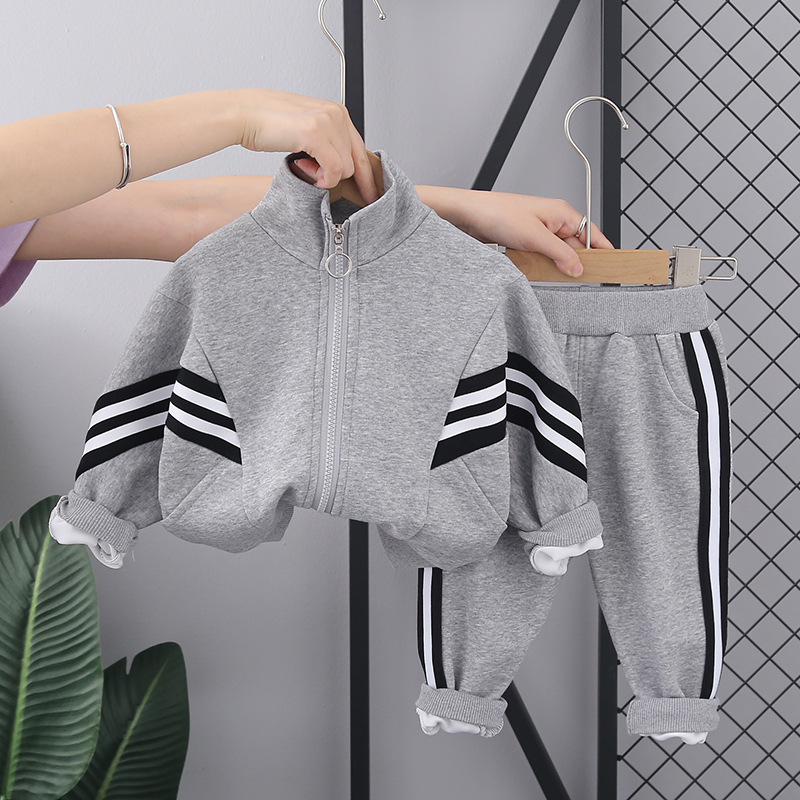 가을 아기 소년 의류 세트, 아동용 줄무늬 지퍼 재킷  - Winter Clothing Activity 리뷰 및 가격