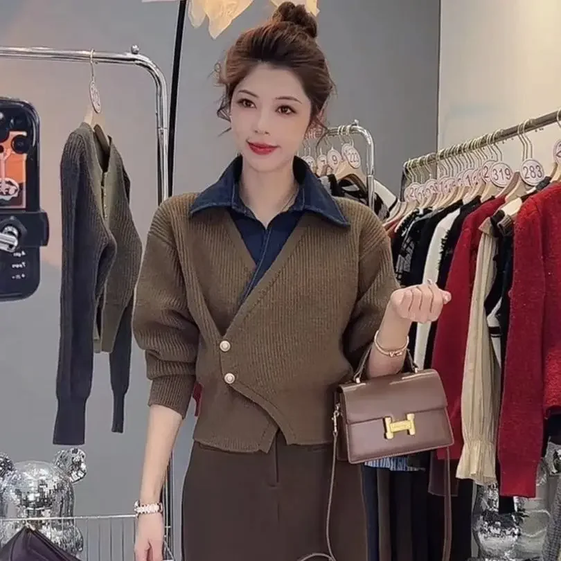 여성용 니트 폴로 셔츠, 헐렁한 통근 상의, 여성 티  - Winter Clothing On Sale 리뷰 및 가격