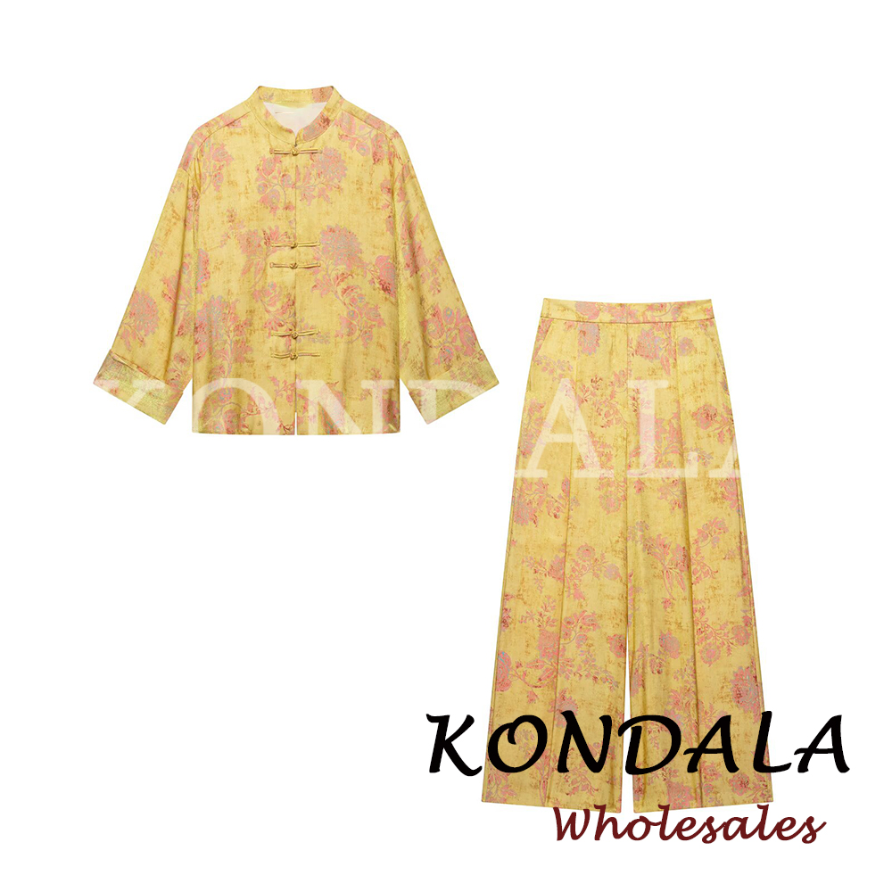 KONDALA 패션 2026 노란색 가을 프린트 여성  - Winter Clothing Vintage 리뷰 및 가격