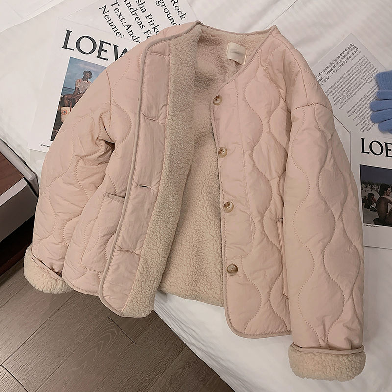 가을 겨울 퀼트 자켓 버튼 양털 코튼 코트 여성 의류  - Winter Clothing Trends For Women 리뷰 및 가격