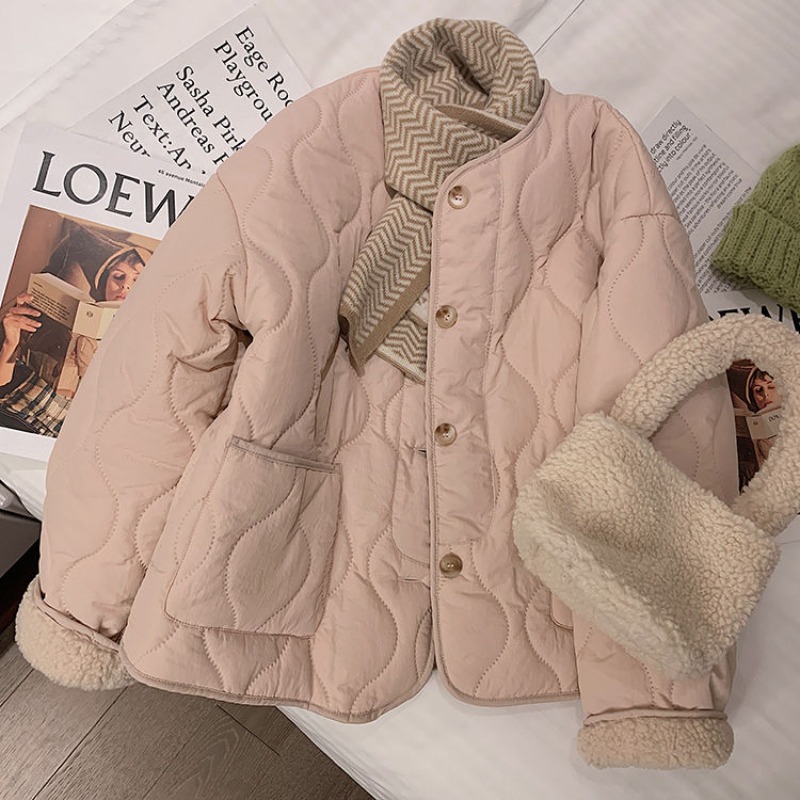 가을 겨울 퀼트 자켓 버튼 양털 코튼 코트 여성 의류  - Winter Clothing Trends For Women 리뷰 및 가격