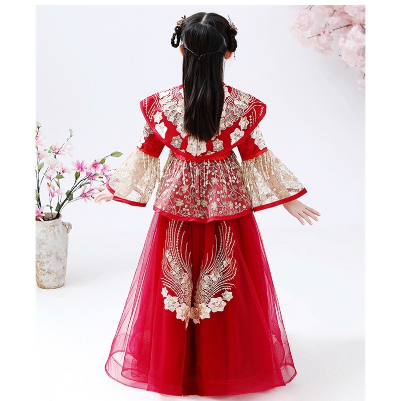 여자 Hanfu Cheongsam 의상 중국 새해 봄  - Winter Clothing Kids 리뷰 및 가격
