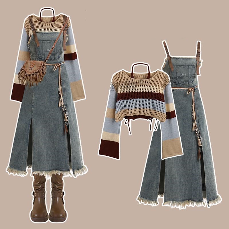 2026 봄 신상 빈티지 데님 스커트 매칭 세트 여성용 - Winter Clothing Vintage 리뷰 및 가격