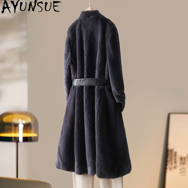 AYUSNUE 천연 여성 밍크 코트 여성 의류 겨울 자 - Winter Clothing Label 리뷰 및 가격