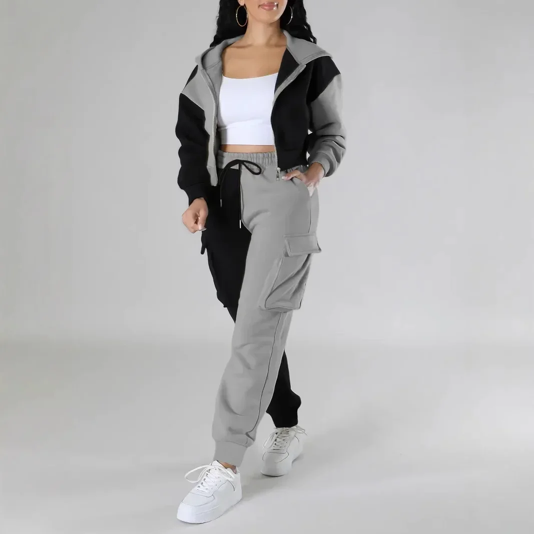 여성 느슨한 가을 겨울 두 조각 정장 매칭 세트 까마귀 - Winter Clothing Sales 리뷰 및 가격