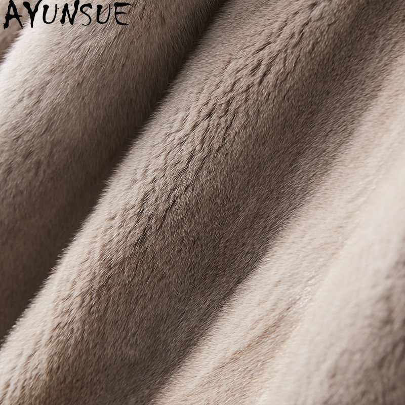 AYUSNUE 럭셔리 천연 밍크 모피 코트 여성 의류  - Winter Clothing Label 리뷰 및 가격
